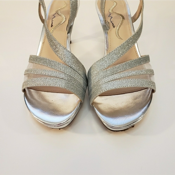 Nina Nelda Silver Glitter Heels - Picture 7 of 7